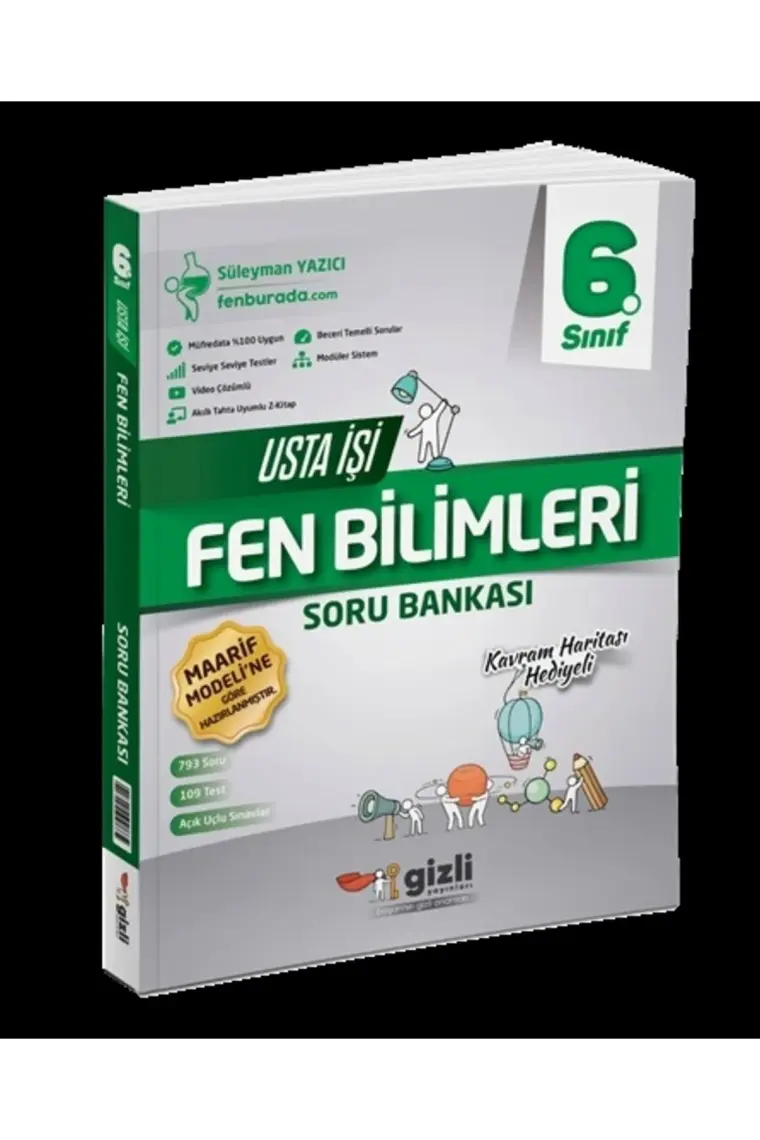 Gizli Yayınları 2025 6. Sınıf Fen Bilimleri Usta İşi Soru Bankası - Kavram Haritası