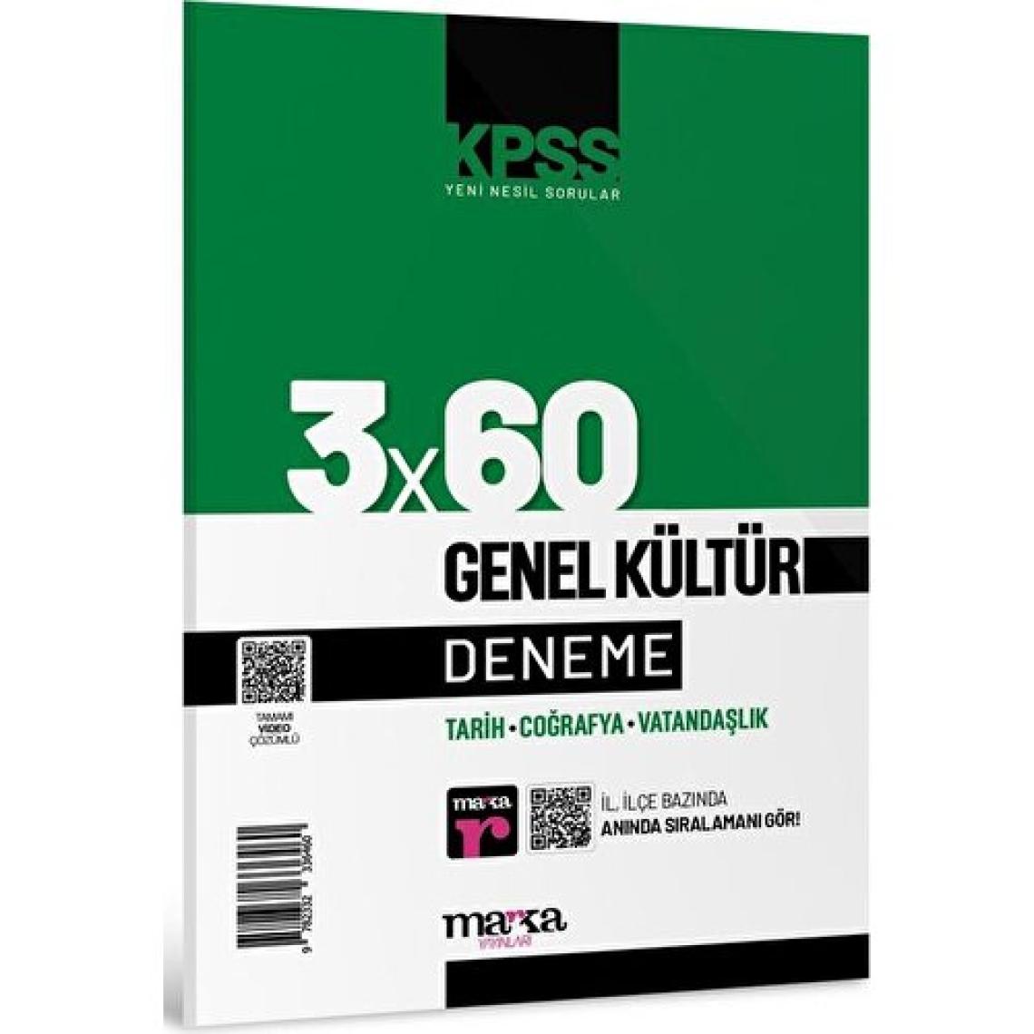 Marka Yayınları 2024 KPSS Genel Kültür 3x60 Deneme Sınavı