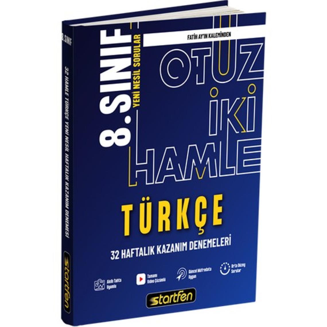 Startfen Yayınları 8. Sınıf Türkçe 32 Hamle Haftalık Kazanım Denemeleri