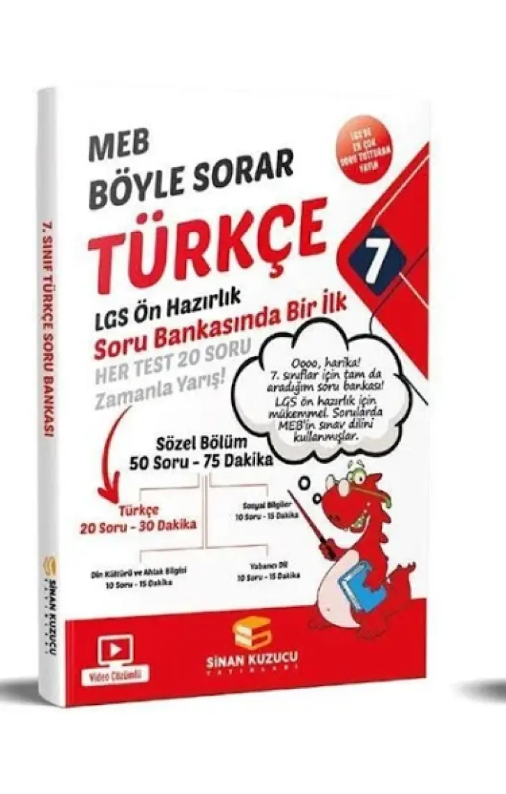 Sinan Kuzucu Yayınları 7. Sınıf Meb Böyle Sorar Türkçe Soru Bankası Video Çözümlü