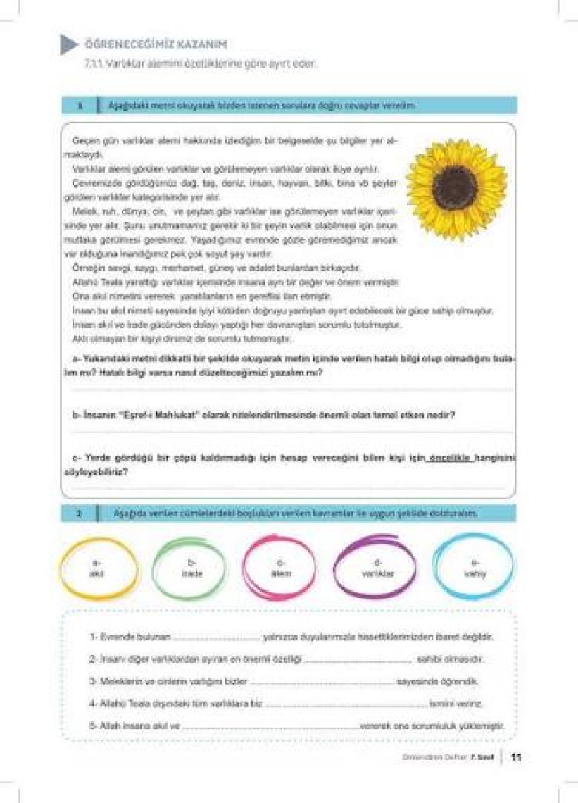 Eker Test Yayınları Arı Yayıncılık 7. Sınıf Dinlediren Defter
