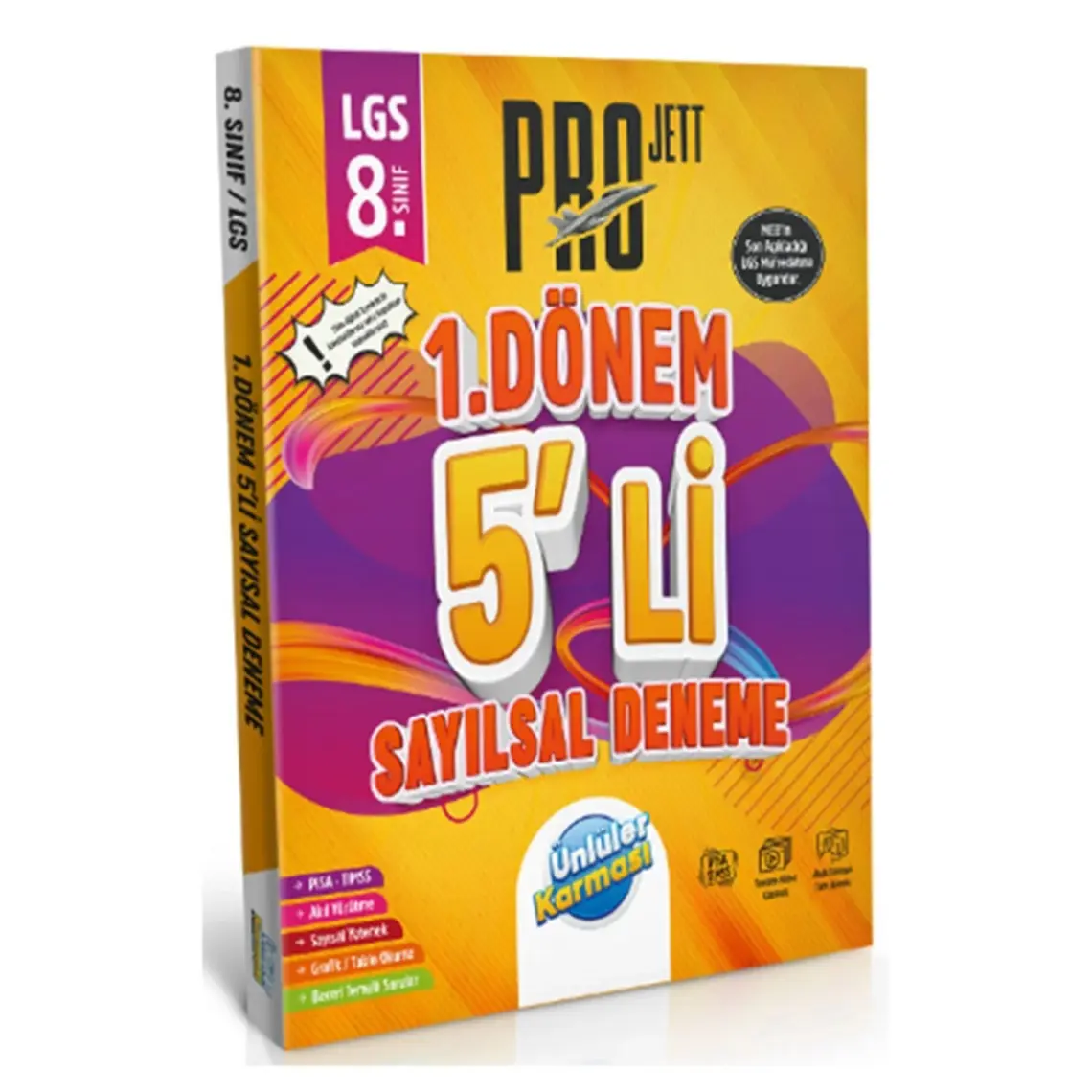 Ünlüler Karması 8. Sınıf LGS Sayısal 1. Dönem Pro Jett 5 Li Deneme Ünlüler Karması Karması