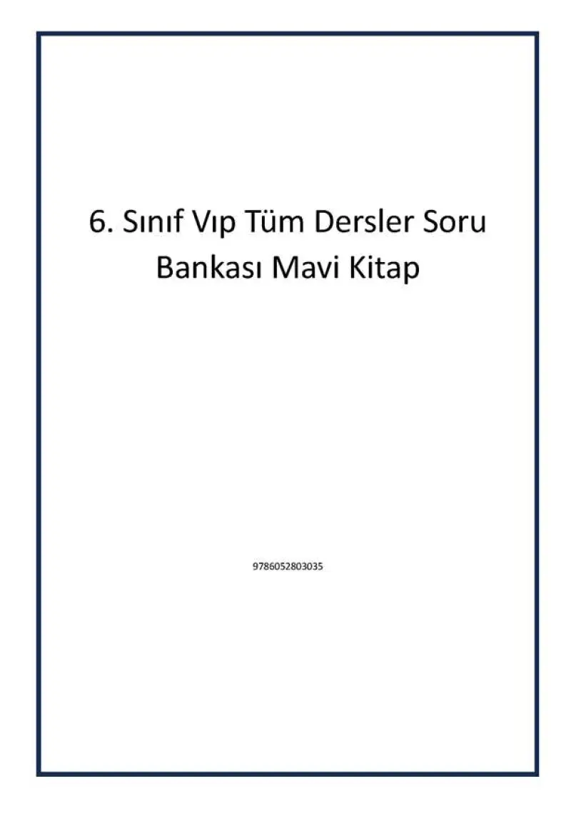 Editör Yayınları 6. Sınıf Vıp Tüm Dersler Soru Bankası Mavi Kitap