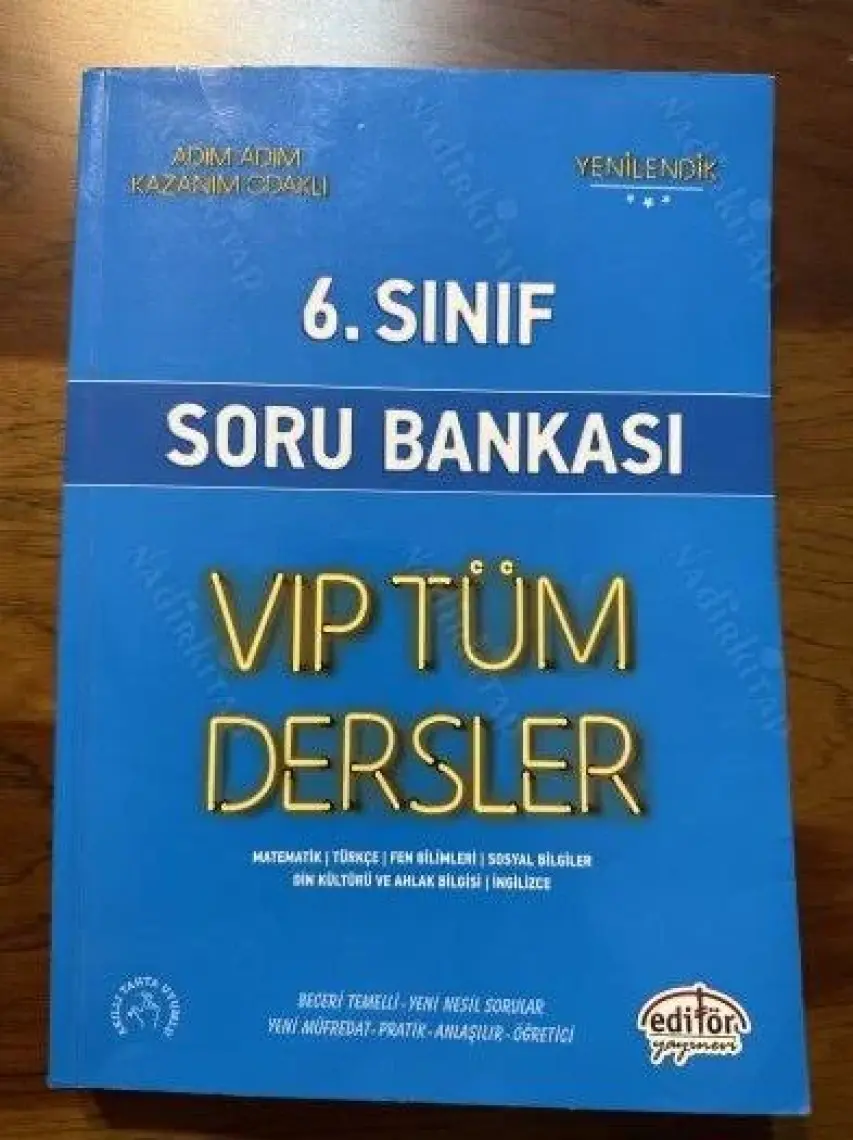 Editör Yayınları 6. Sınıf Vıp Tüm Dersler Soru Bankası Mavi Kitap