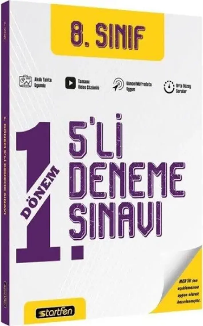 Startfen Yayınları Startfen 8.sınıf 1.dönem 5'li Deneme Sınavı