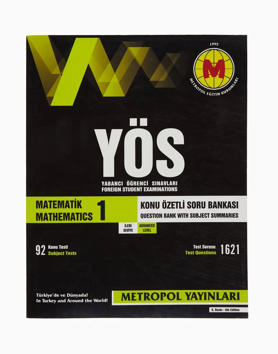 Metropol Yayınları 2023 Yeni Dönem-Yös Matematik Konu Özetli Soru Bankası-1 (Ileri Seviye)