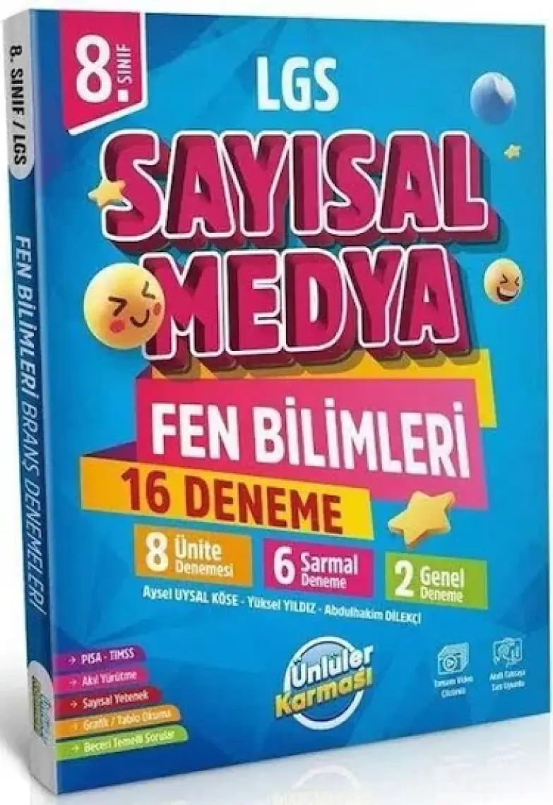 Ünlüler Karması 8. Sınıf LGS Sayısal Medya Fen Bilimleri 16 Deneme