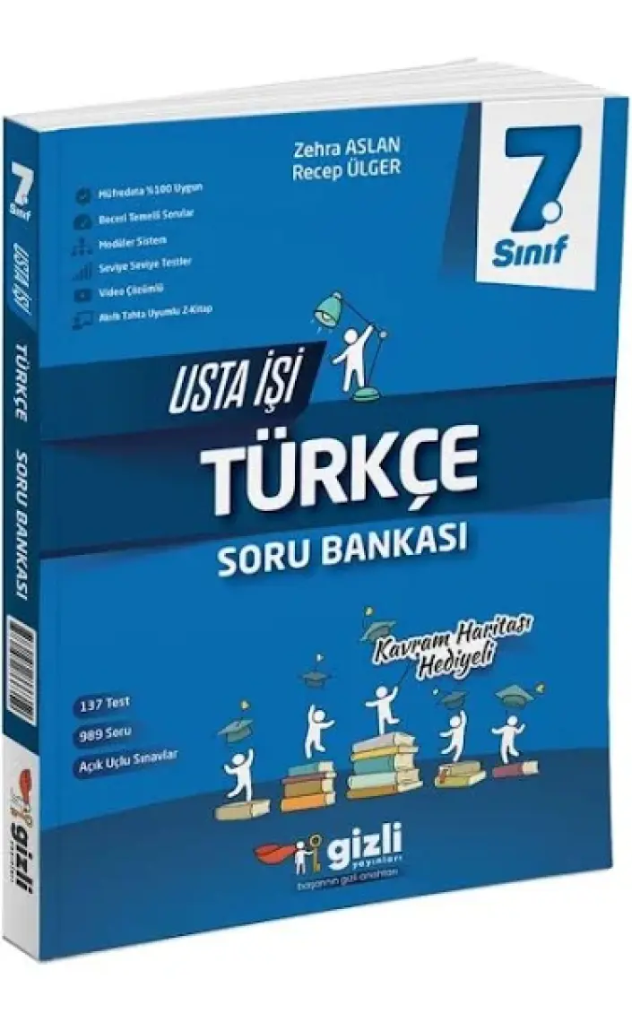 Gizli Yayınları 2025 7. Sınıf Türkçe Usta İşi Soru Bankası - Kavram Haritası