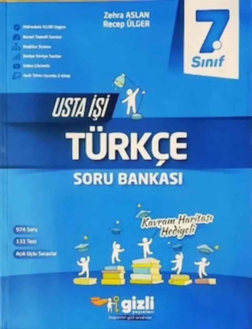 Gizli Yayınları 2025 7. Sınıf Türkçe Usta İşi Soru Bankası - Kavram Haritası