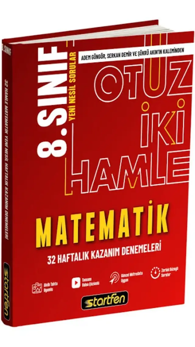 Startfen Yayınları 8. Sınıf Matematik 32 Hamle Haftalık Kazanım Denemeleri