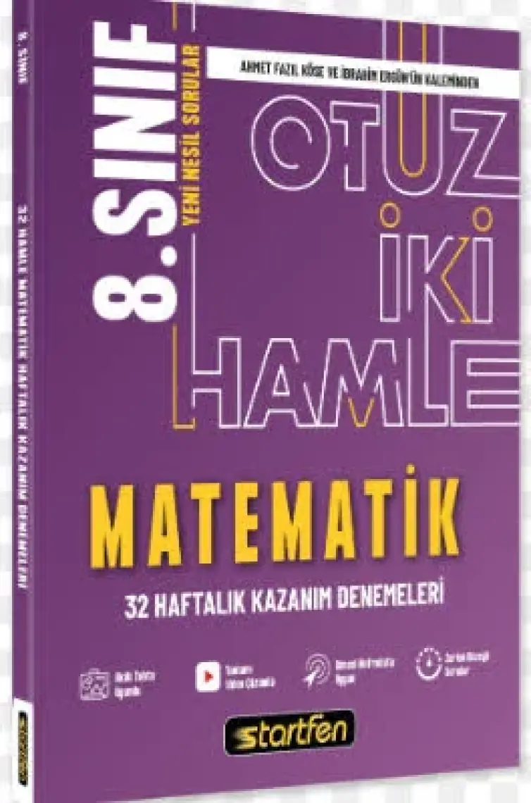 Startfen Yayınları 8. Sınıf Matematik 32 Hamle Haftalık Kazanım Denemeleri