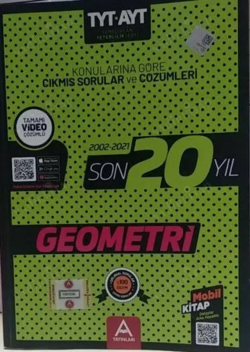 A Yayınları TYT-AYT Geometri Son 20 Yıl Soru ve Çözümleri