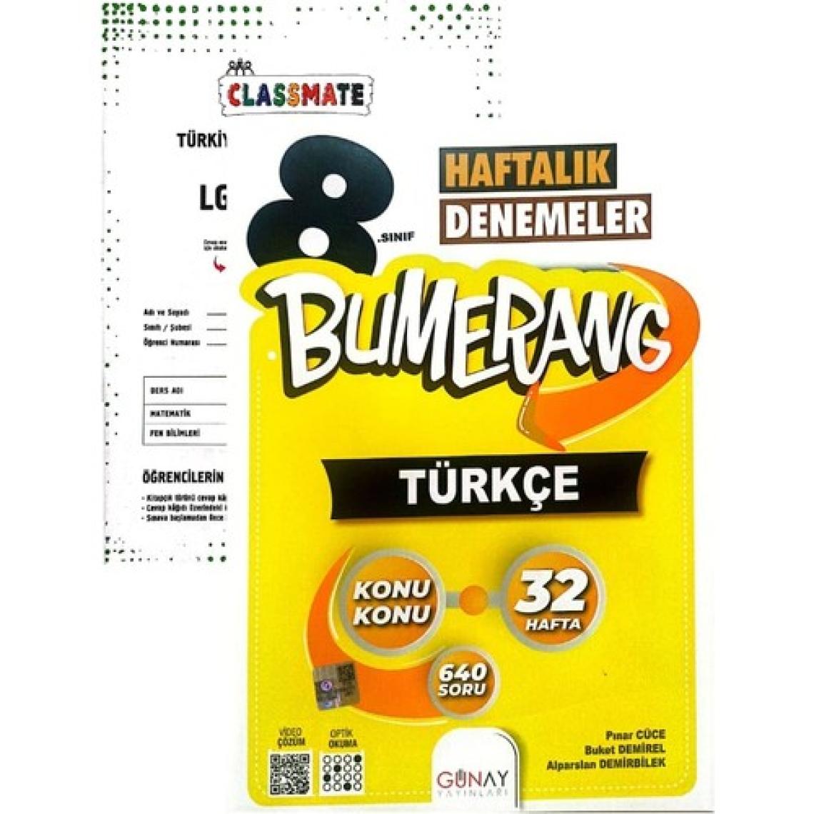 Günay Yayınları 8.Sınıf Bumerang Türkçe Deneme-Yeni Baskı-(Muba Yayınları Deneme)