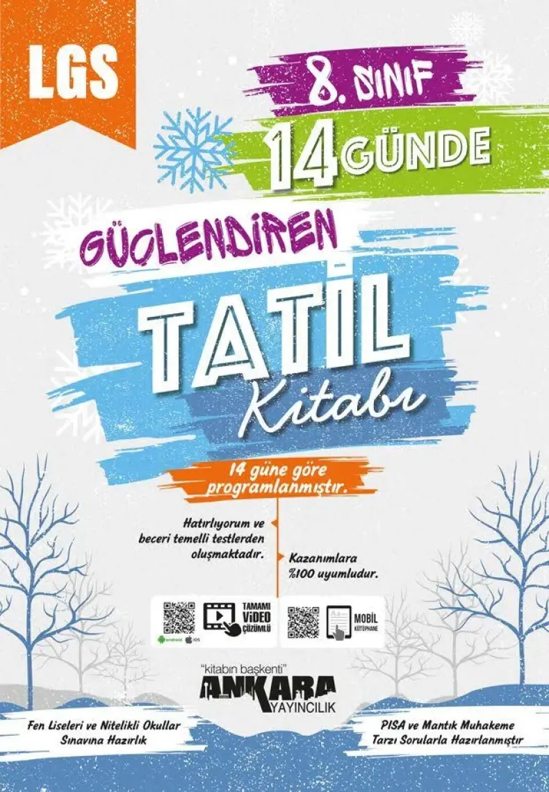 Ankara Yayıncılık 8.Sınıf  Güçlendiren 14 Günde Tatil Kitabı