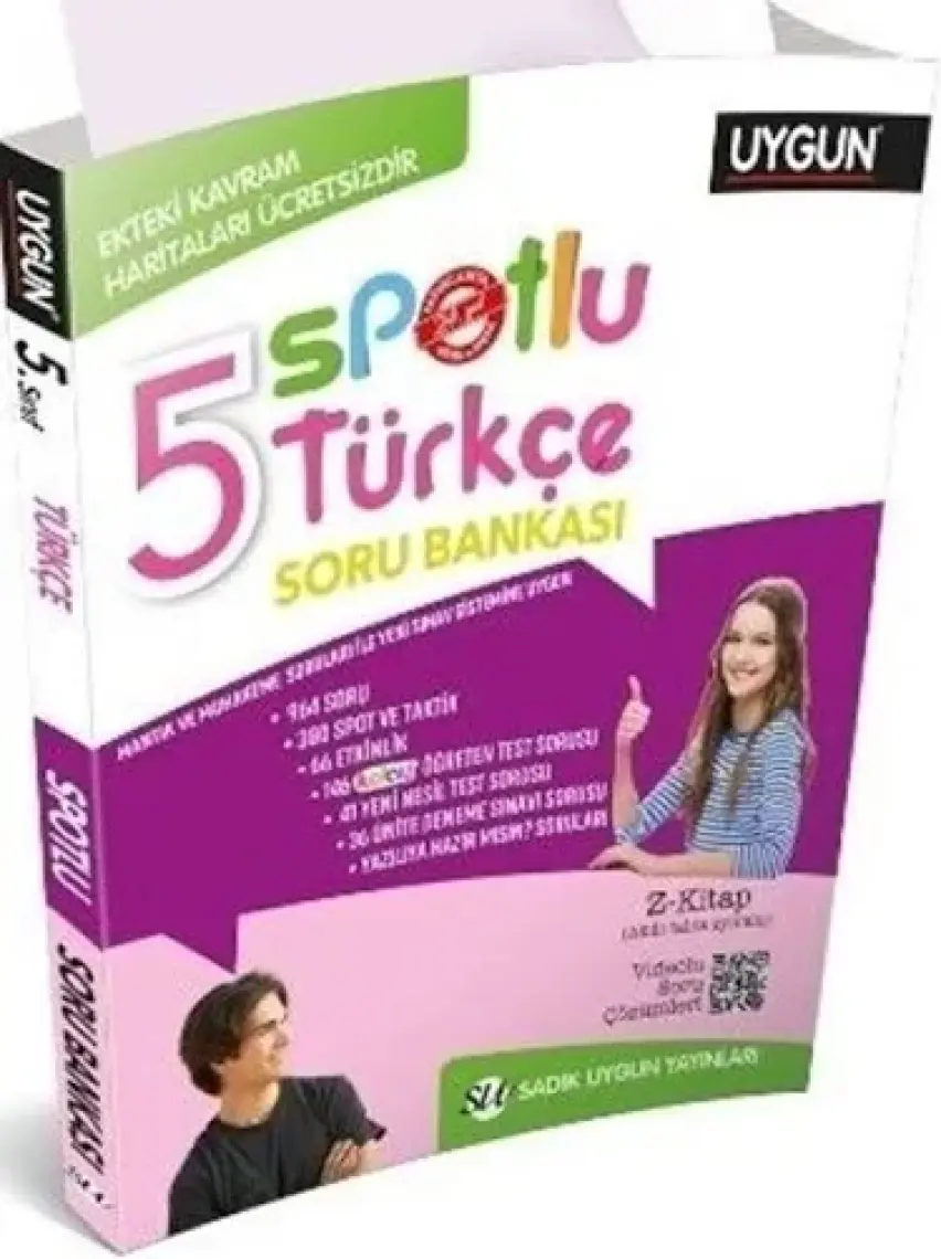 Sadık Uygun Yayınları 5. Sınıf Yeni Spotlu Türkçe Soru Bankası + Kavram Haritaları