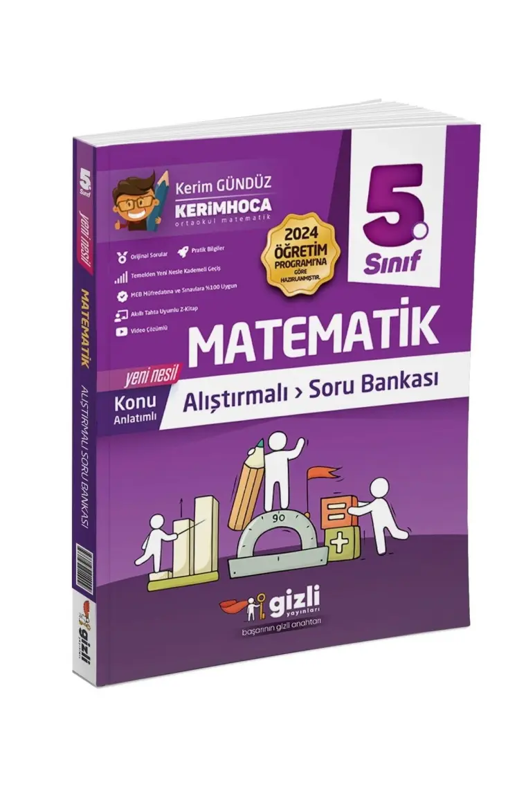 Gizli Yayınları 2025 5. Sınıf Matematik Alıştırmalı Soru Bankası