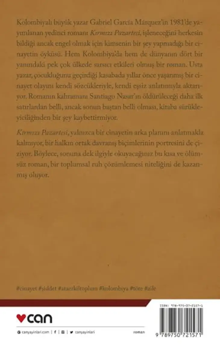 Kırmızı Pazartesi (Ciltsiz) - Gabriel Garcia Mârquez