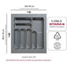 S-2286-g Çekmece Içi Plastik Kaşıklık Gri En:49-42 D:49-40 Cm Arası Kesilir 7 Göz