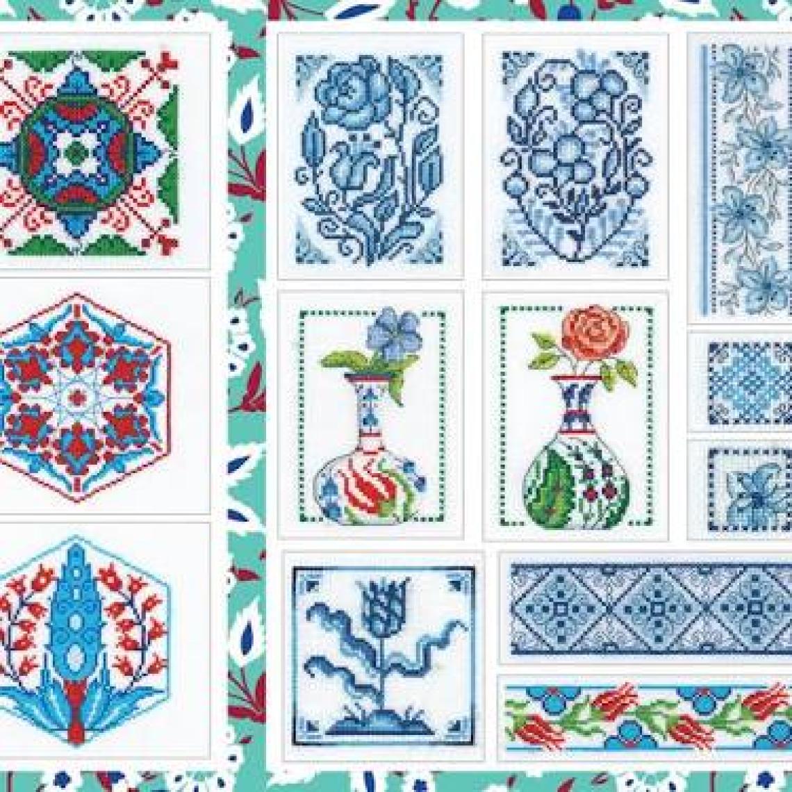 Kanaviçe Iznik ve Delft Çinileri