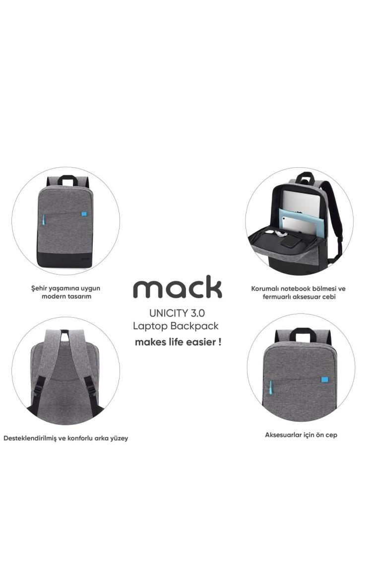 Mcc-606 15.6 Unıcıty 3.0 Notebook Sırt Çantası Gri