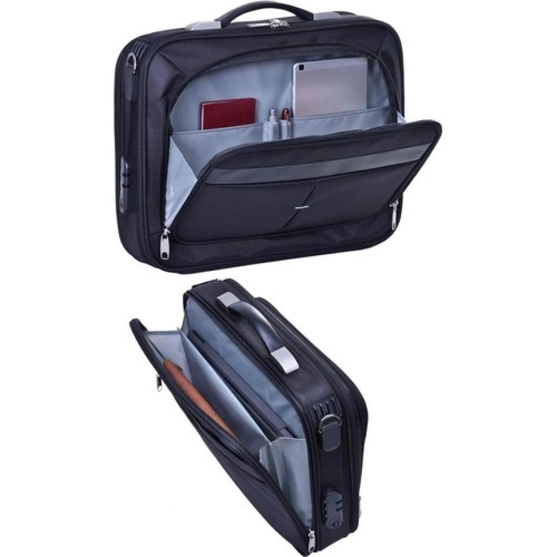 TahTicMer Laptop Çantası Evrak Laptop Notebook Tablet Mümessil Çantası 17 Inç Lüks Kasalı 6 Bölmeli Omuz Askılı Çanta 47X37X10 Siyah