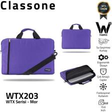 Classone WTX203 Wtxpro  Serisi 15.6 Inch Uyumlu Su Geçirmez Kumaş Macbook, Laptop , Notebook Sırt Çantası- Mor