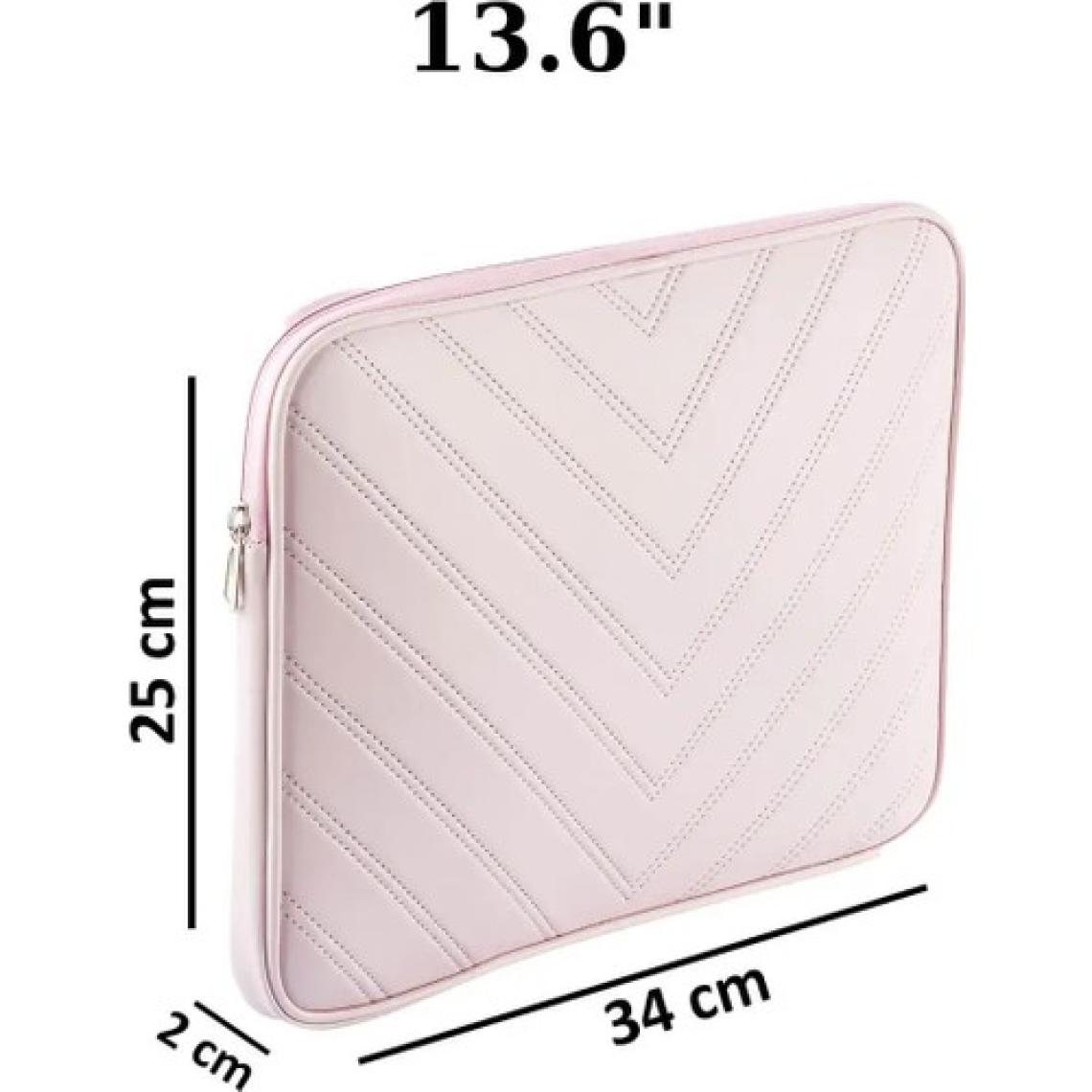 NS Reliable Notebook Laptop Macbook Çantası Suni Deri 13"-13.6" Inç - 800-DÜZ Açık Pembe