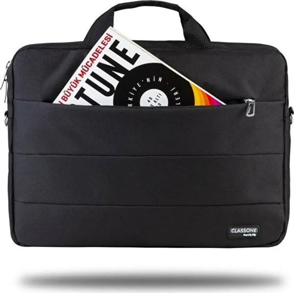 Classone Romeo Serisi TL2400 13-14" Uyumlu Su Geçirmez Kumaş Laptop Çantası Siyah