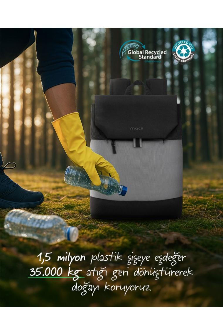 Mack MCE-1301 14.1" Zen Eco Günlük Sırt Çantası Siyah Gri