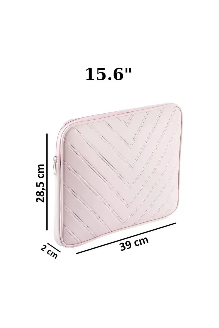 NS Reliable Notebook Laptop Macbook Çantası Suni Deri 15.6" Inç - 800-DÜZ Açık Pembe