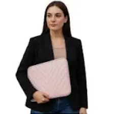 NS Reliable Notebook Laptop Macbook Çantası Suni Deri 15.6" Inç - 800-DÜZ Açık Pembe