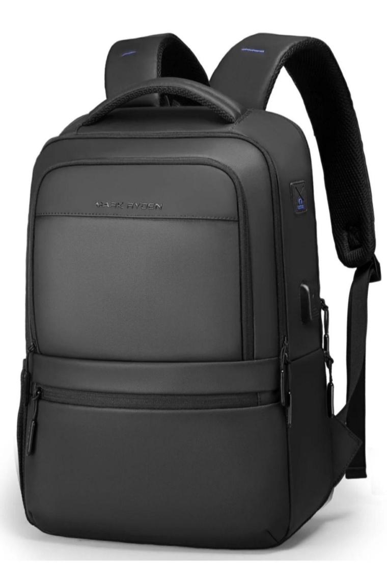 Mark Ryden Casual/günlük MR9103SJ Siyah USB Şarj Bağlantı Noktalı 15.6 Inç Dizüstü Bilgisayar Sırt Çantası Des