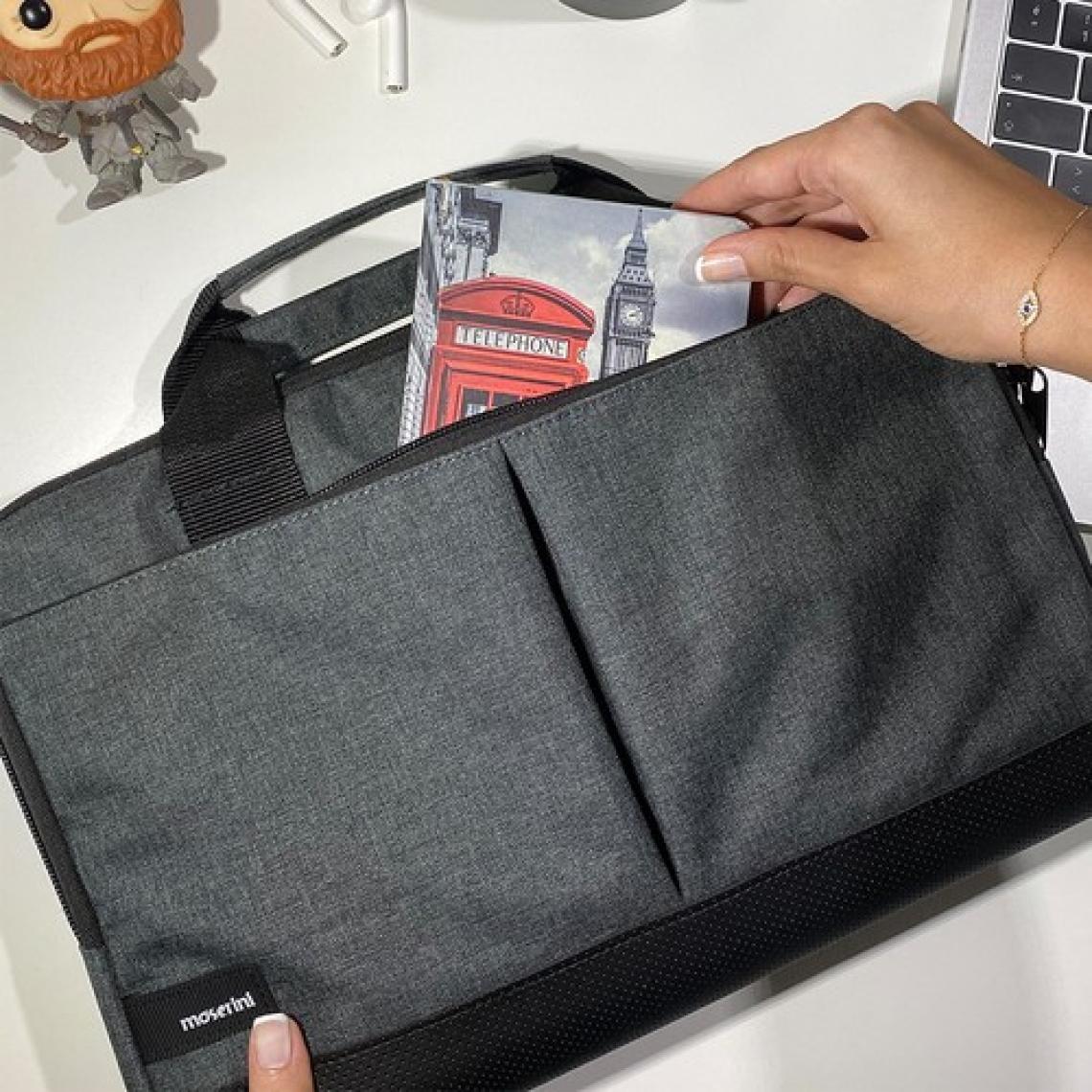 Moserini 13" - 13.3" Taban Korumalı. Omuz Askılı Macbook Air-Pro Gri Laptop Çantası