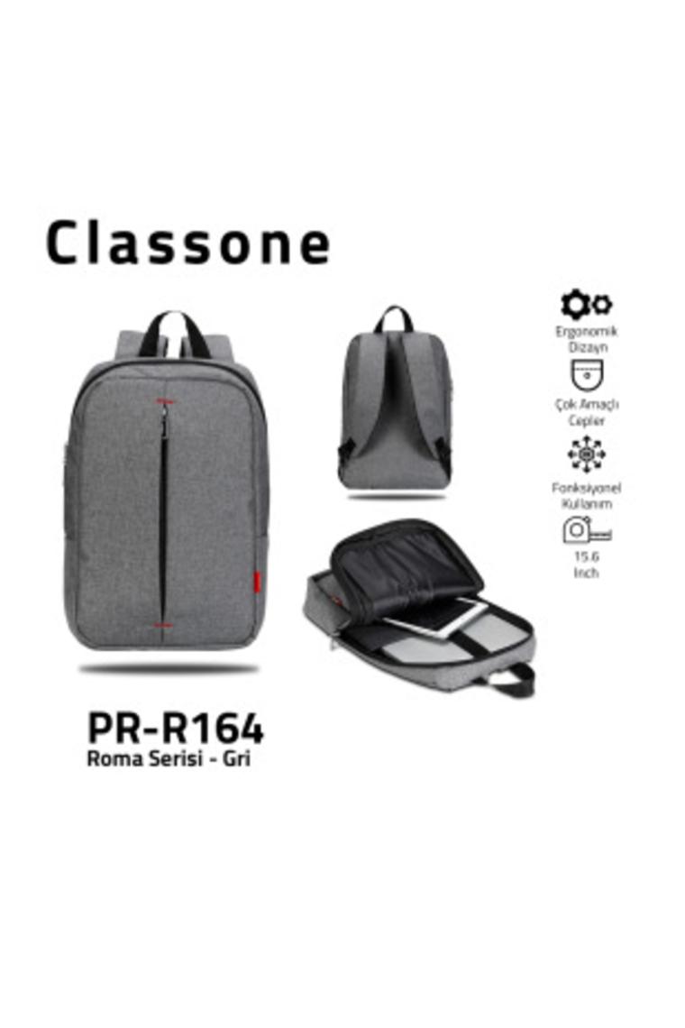 Classone  PR-R160 Roma Serisi  ,WTXpro Su Geçirmez Kumaş 15.6" Uyumlu Laptop,Notebook Sırt Çantası - Siyah