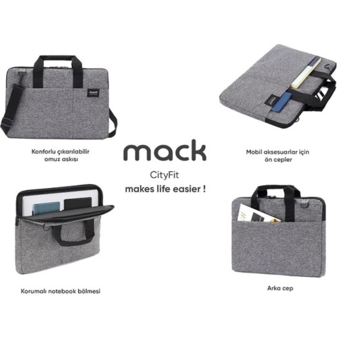Mack MCC-704 15.6" City Fit Notebook Çantası Gri