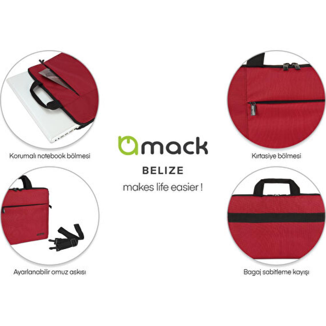Mack MCC-203 Belize 15.6"  Notebook Çantası Bordo