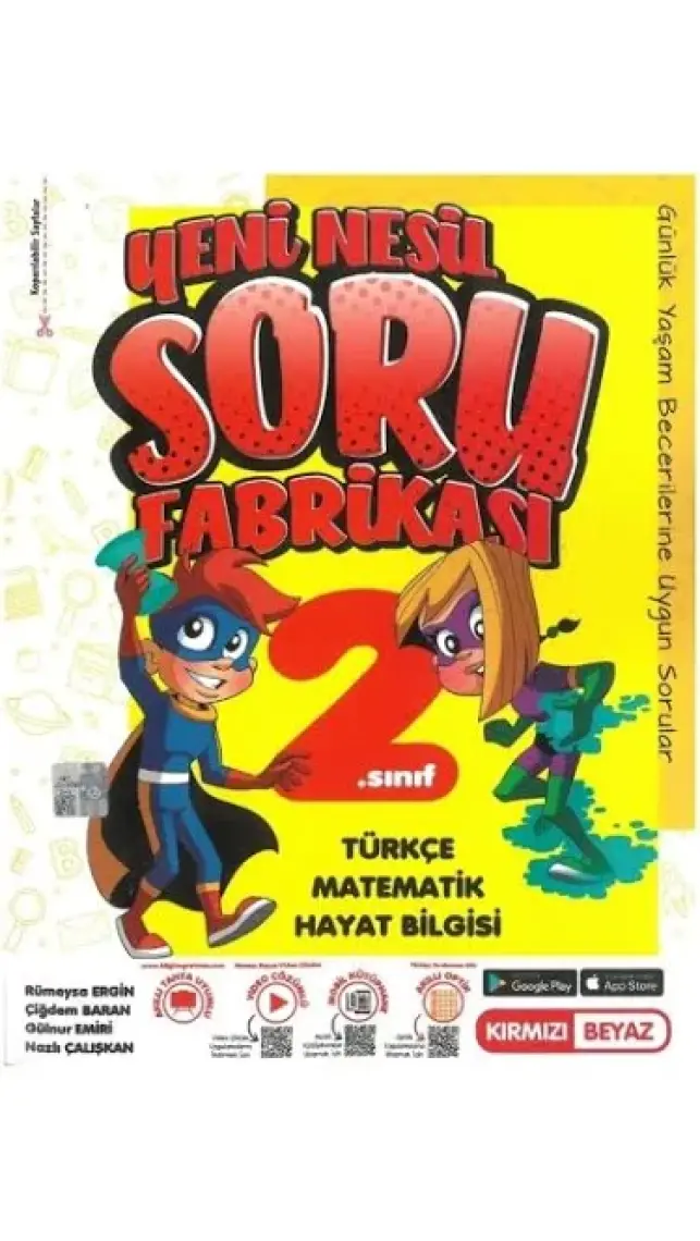 Kırmızı Beyaz Yayınlar 2.Sınıf  Yeni Nesil Tüm Dersler Soru Fabrikası