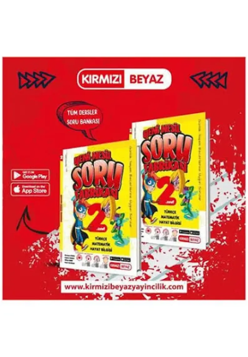 Kırmızı Beyaz Yayınlar 2.Sınıf  Yeni Nesil Tüm Dersler Soru Fabrikası