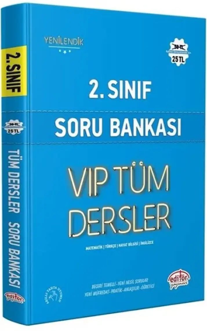 Editör Yayınları 2. Sınıf Vip Tüm Dersler Soru Bankası Mavi Kitap