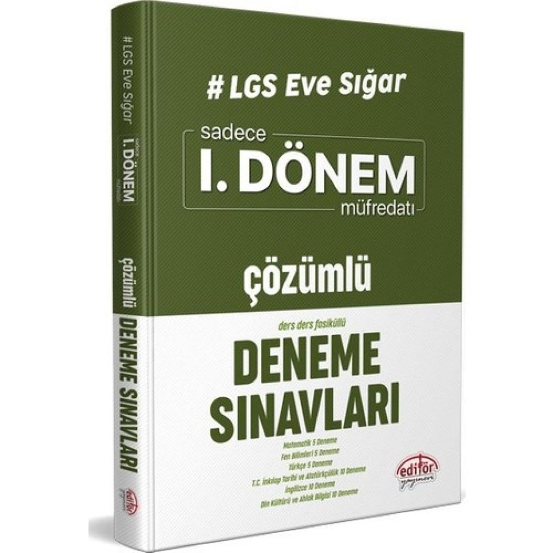 Editör Yayınları LGS Eve Sığar I. Dönem Çözümlü Deneme Sınavları