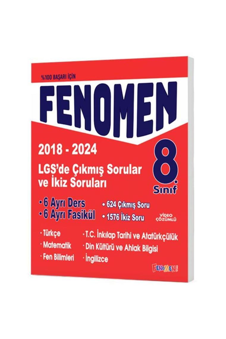 Fenomen Yayınları 2018 - 2024 LGS Çıkmış Sorular ve İkiz Soruları Seti 6 Kitap