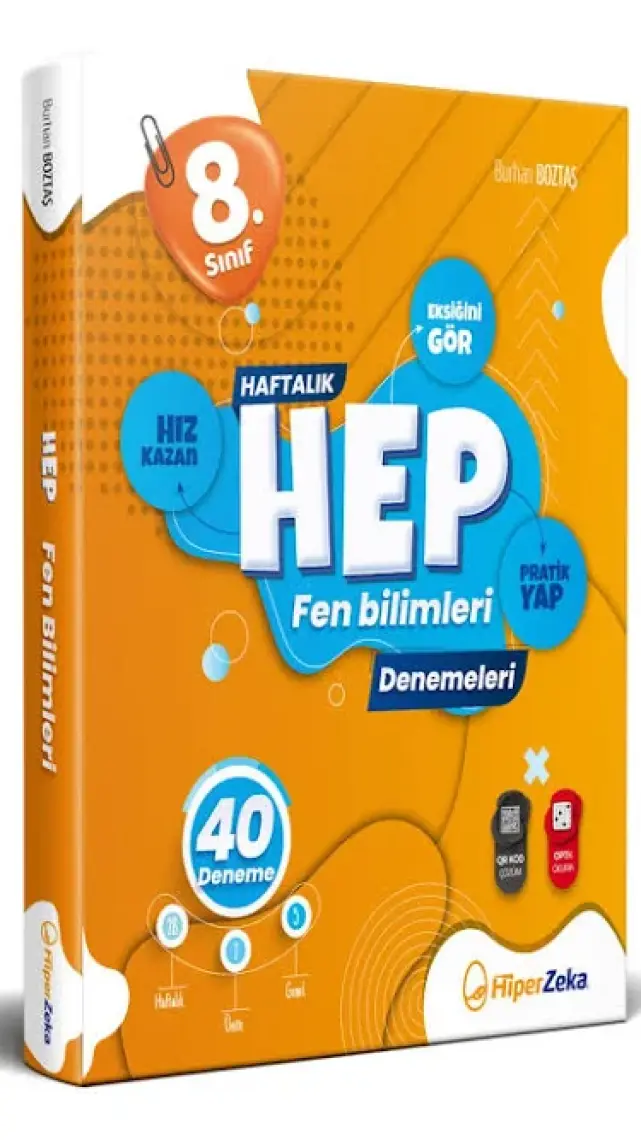 Hiper Zeka Yayınları 8. Sınıf Haftalık Hep Fen Bilimleri 40 Denemeleri