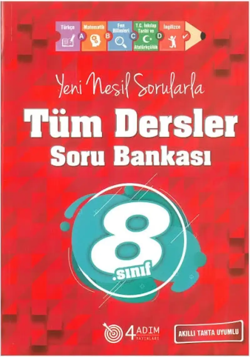 4 Adım Yayınları 4 Adım 8. Sınıf Tüm Dersler Soru Bankası
