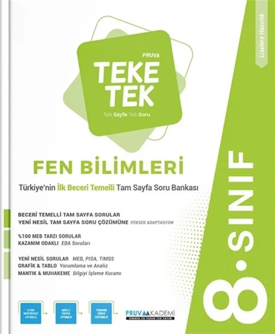 Pruva Akademi 8. Sınıf Teke Tek Fen Bilgisi Soru Bankası