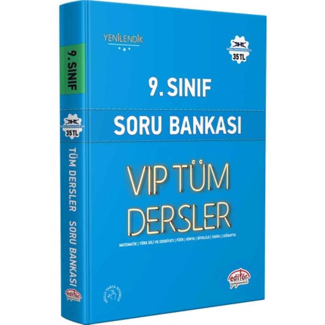 Editör Yayınları 9. Sınıf Vip Tüm Dersler Soru Bankası Mavi Kitap
