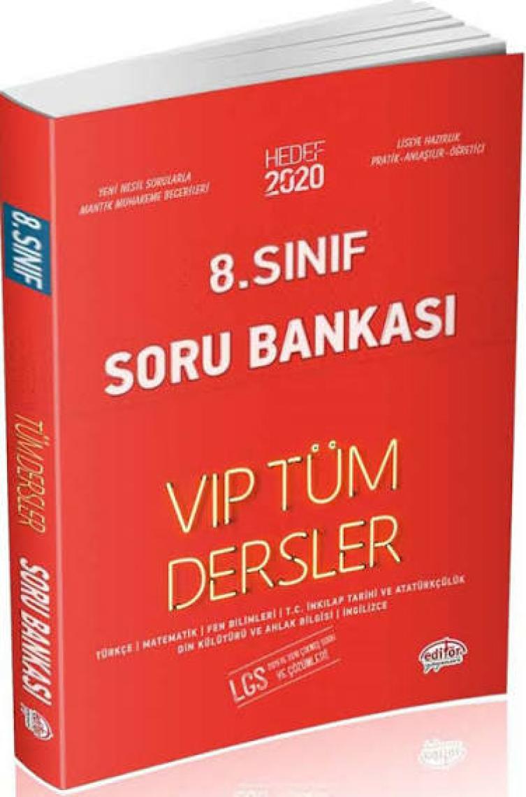 Editör Yayınları 8. Sınıf VIP Tüm Dersler Soru Bankası
