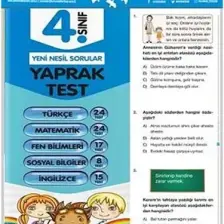 Evrensel İletişim Yayınları  4.Sınıf  Tüm Dersler Yaprak Testler