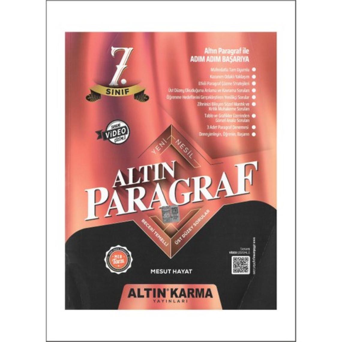 Altın Karma Yayınları 7. Sınıf Paragraf Altın Soru Bankası