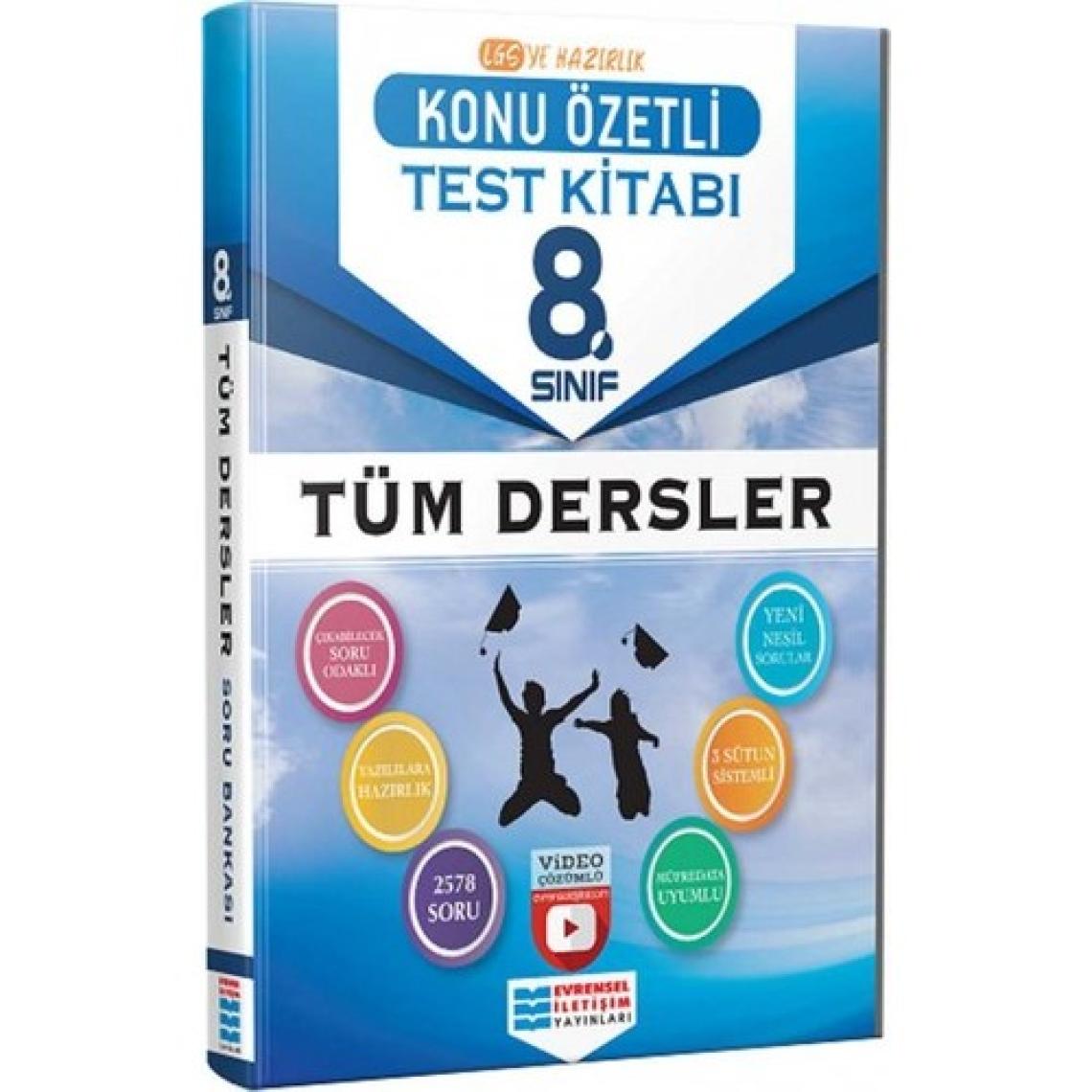 Evrensel İletişim Yayınları  8.Sınıf  Tüm Dersler Konu Özetli Video Çözümlü Test Kitabı