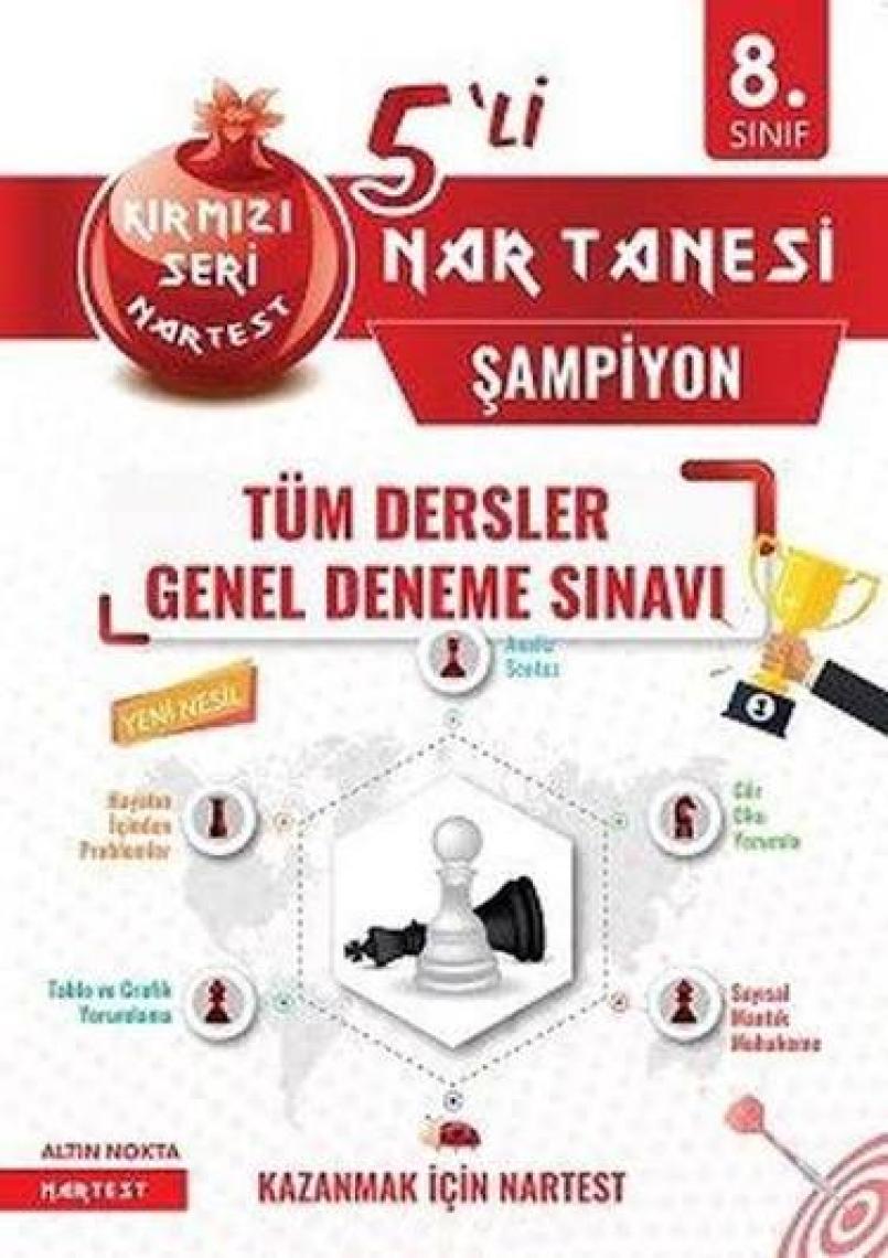 Nartest Yayınevi 8. Sınıf Tüm Dersler 5'li Genel Deneme Sınavı Şampiyon